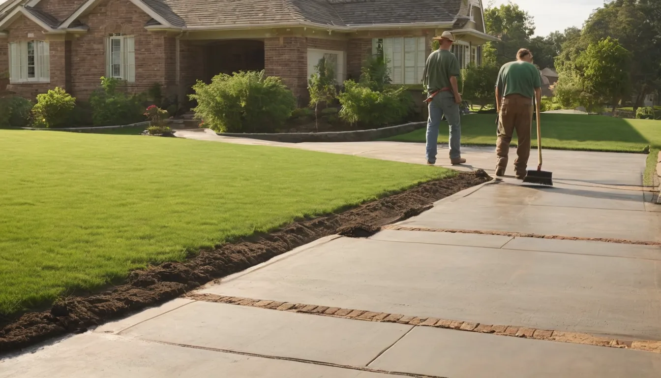 A new concrete driveway beside a ranch home in Rittman